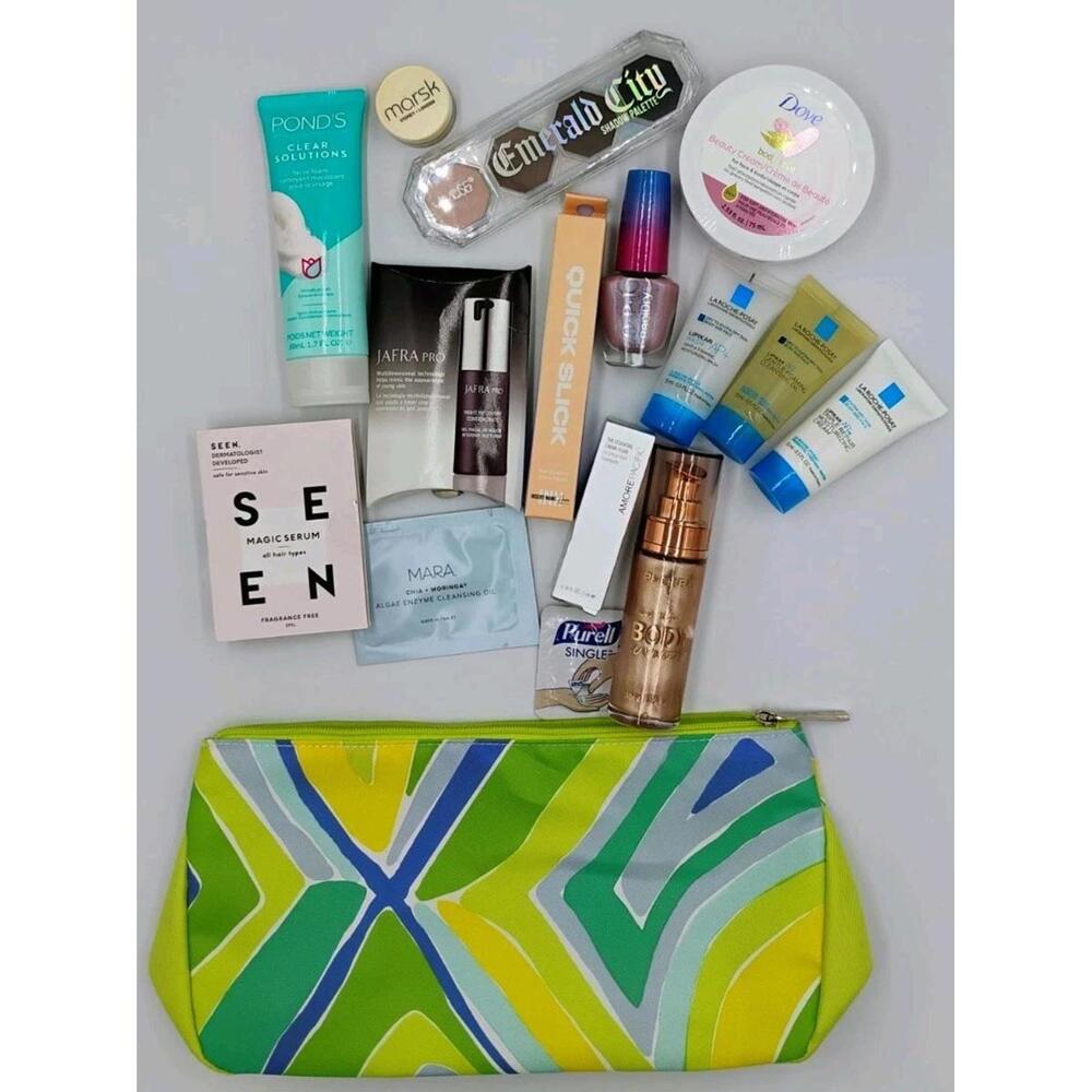 15 Pc Cosmetic Makeup Gift Set Stocking Stuffer Name Brand, Mix Sample Travel